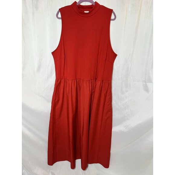 Women's Maxi A-Line Dress - A New Day Red Mock Sleeveless New Plus Size 3X - Picture 2 of 13